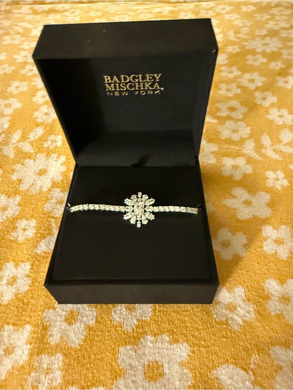 Badgley Mischka Gold Crystal Snowflake Bracelet - Picture 7 of 7